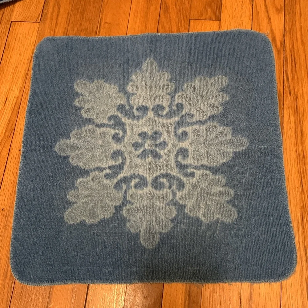 Vintage Cannon Royal Family Blue Floral Snowflake Cotton Bath Towel & Washcloth